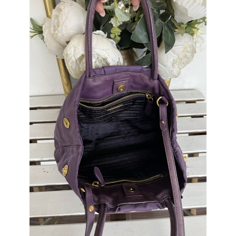 PRADA VINTAGE PURPLE FLOCCO BOW 