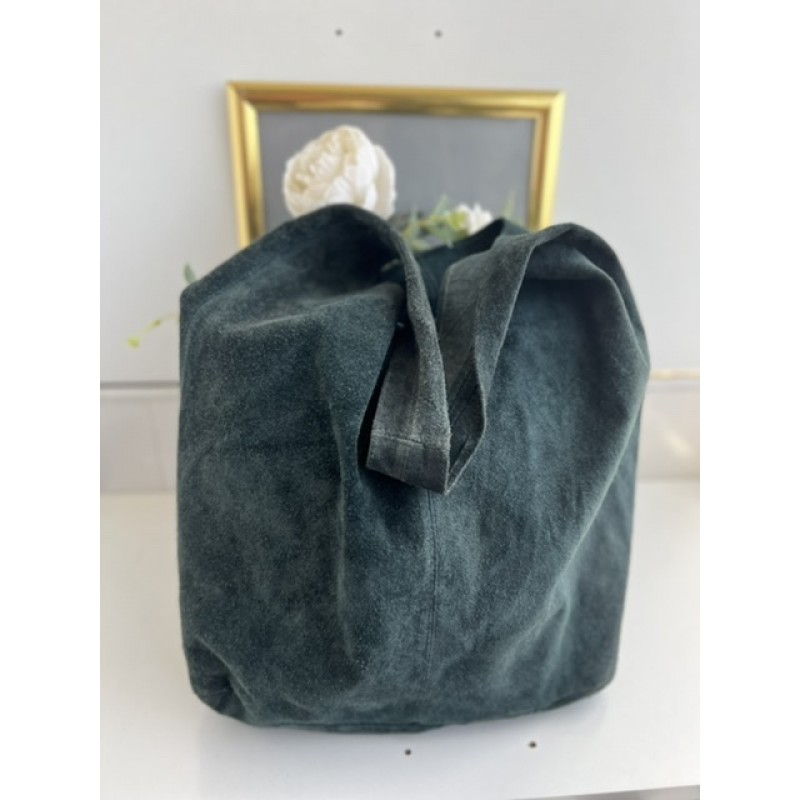 TOTE PIELE INTOARSA VERDE INCHIS