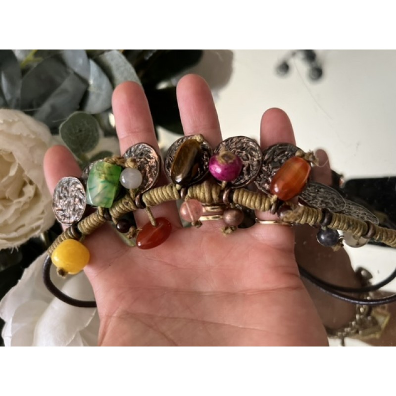 COLIER VINTAGE CU MIX DE CRISTALE SI PIETRE SEMIPRETIOASE / CHAKRA