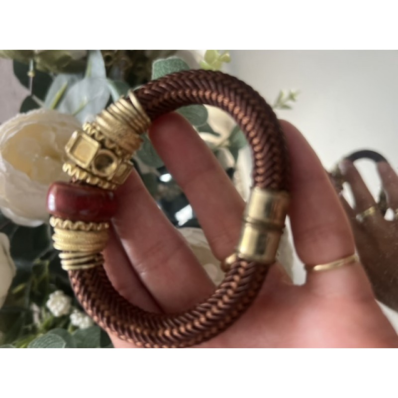 BRATARA VINTAGE CU JASP ROSU BRATARA VINTAGE CU JASP ROSU