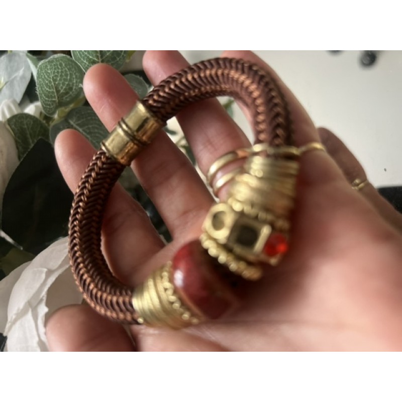 BRATARA VINTAGE CU JASP ROSU