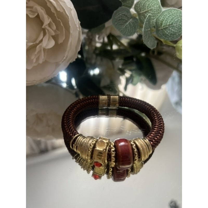BRATARA VINTAGE CU JASP ROSU