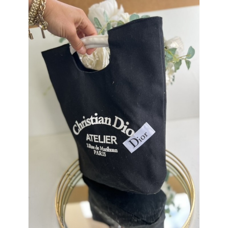 geanta textila de vara CHRISTIAN DIOR- negru