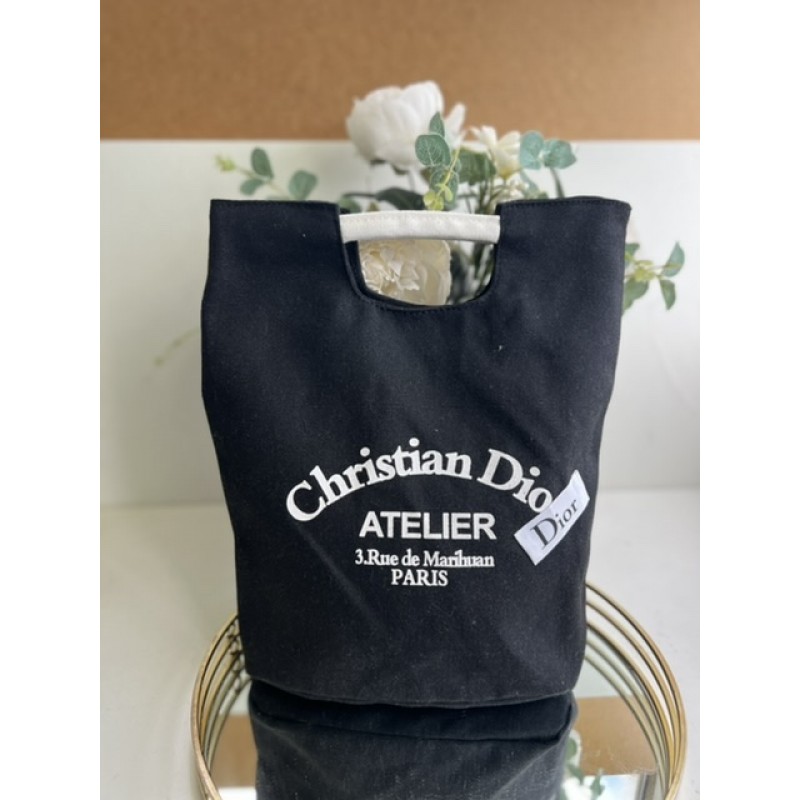 geanta textila de vara CHRISTIAN DIOR- negru