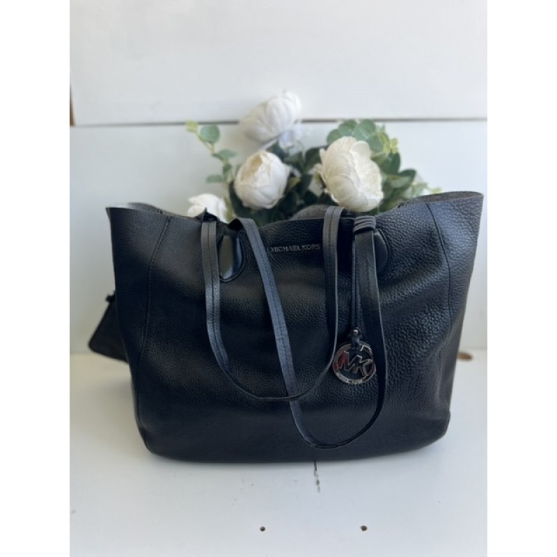 SHOPPER REVERSIBILNEGRU/ ARGINTIU MICHAEL KORS PIELE NATURALA