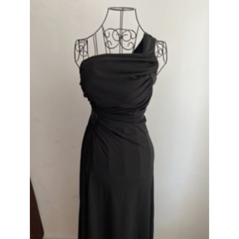 Rochie de ocazie neagra, pe un umar