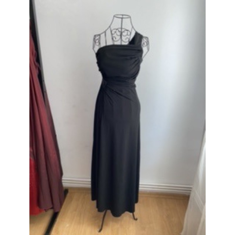 Rochie de ocazie neagra, pe un umar