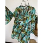 Bluza vaporoasa palm print