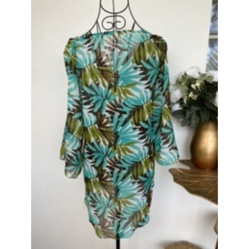 Bluza vaporoasa palm print